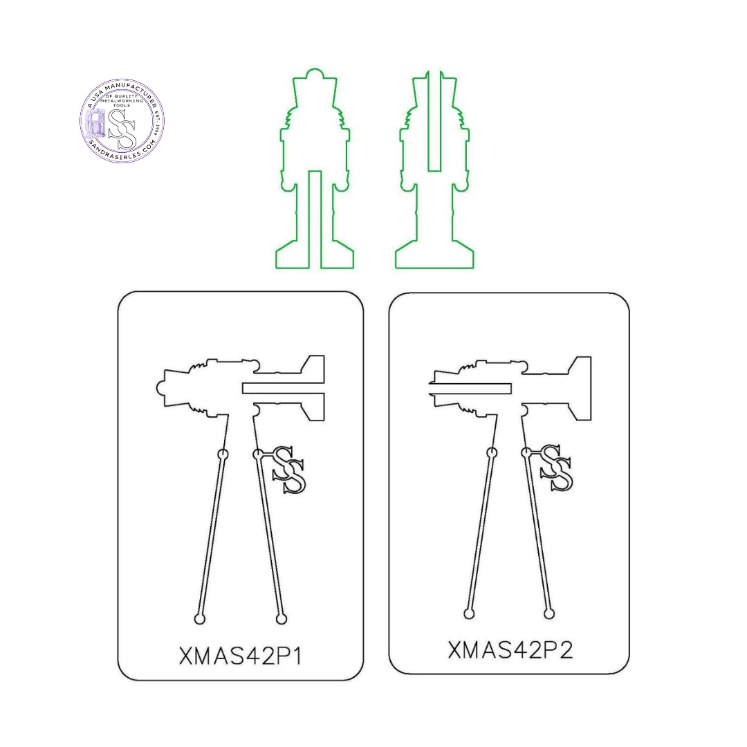 PANCAKE DIE XMAS42 3-D NUTCRACKER 1- 2 PIECE SET